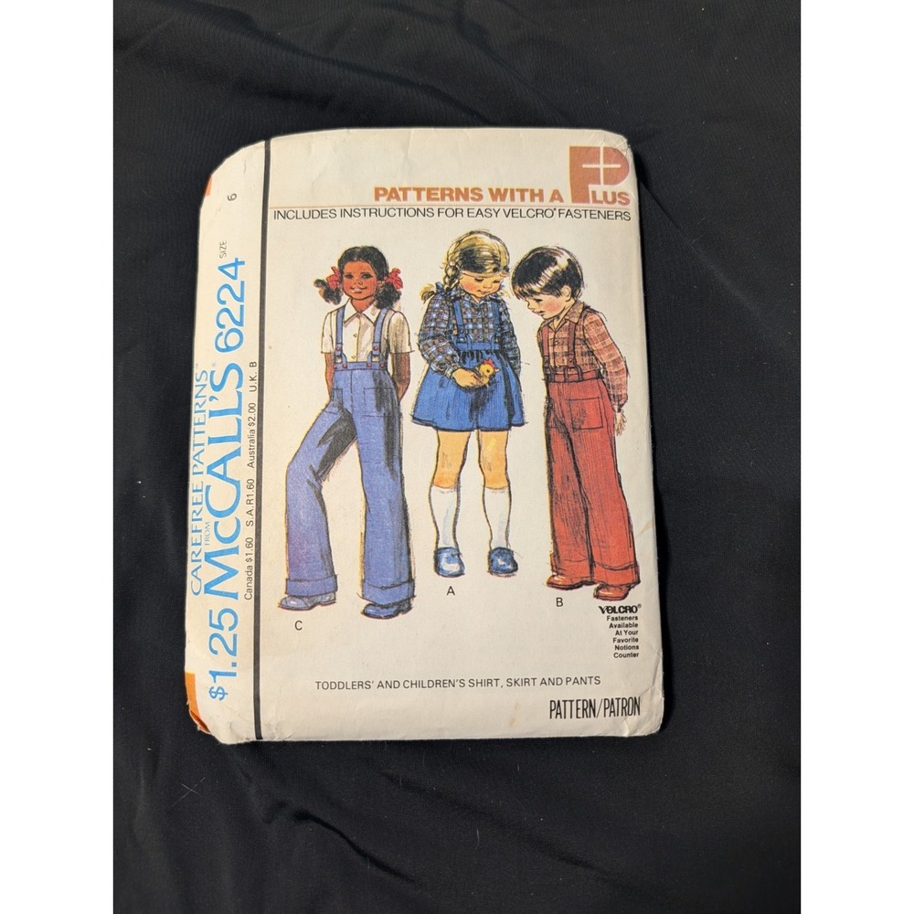 Vintage 1978 McCall's 6224 Sewing Pattern Toddler Child Size 6‎ Uncut Pattern